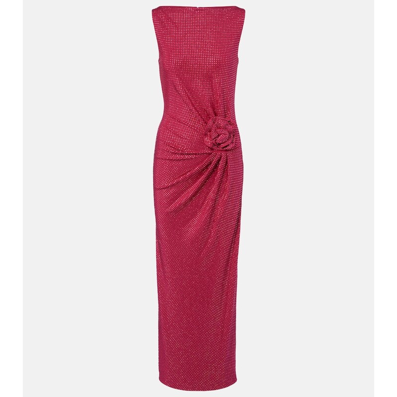 Roland Mouret Floral-appliquÃ embellished gathered maxi dress