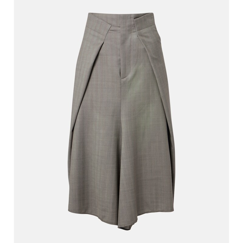 Victoria Beckham Asymmetric virgin wool midi skirt