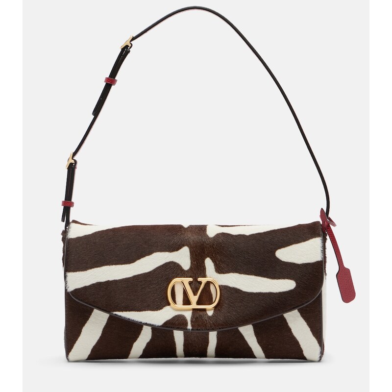 Valentino Garavani DeVain zebra-print calf hair shoulder bag