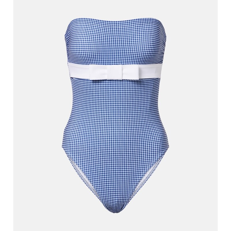 Karla Colletto Bow-detail gingham swimsuit