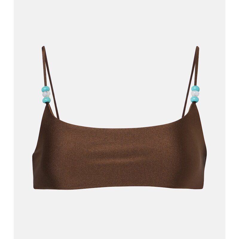 Jade Swim Muse beaded bikini top