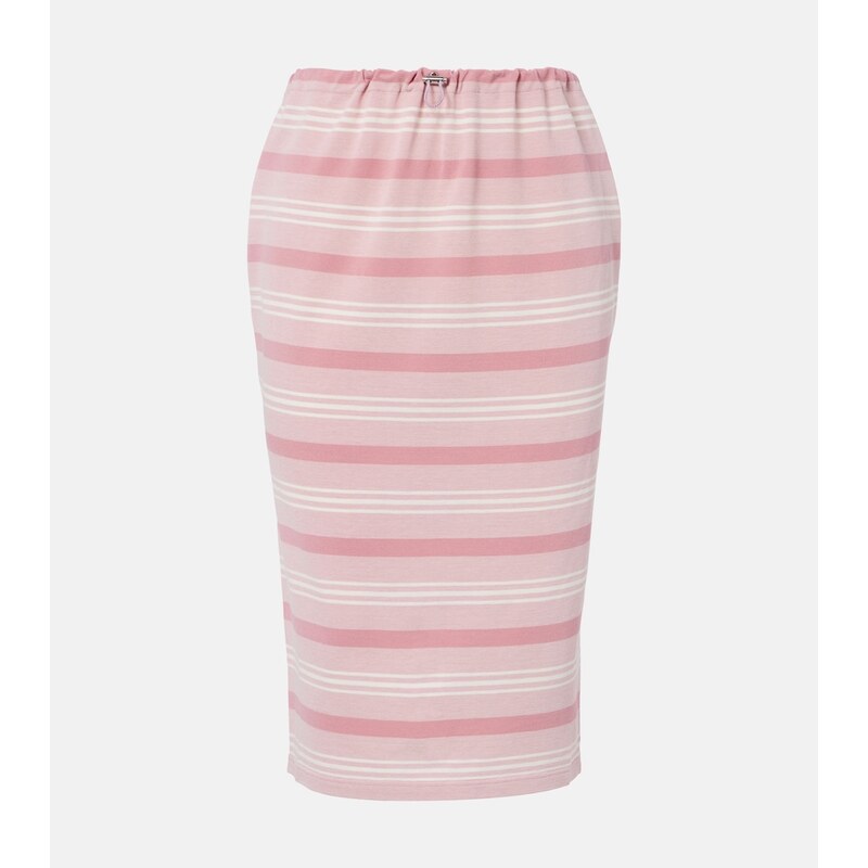 Prada Striped cotton piquÃ pencil skirt