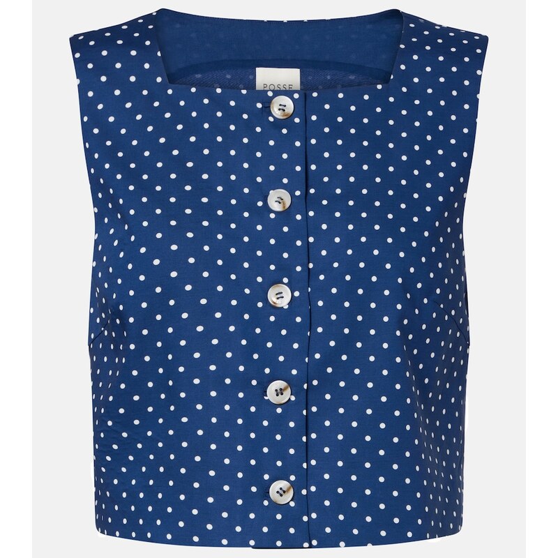 Posse Rio polka-dot cropped top