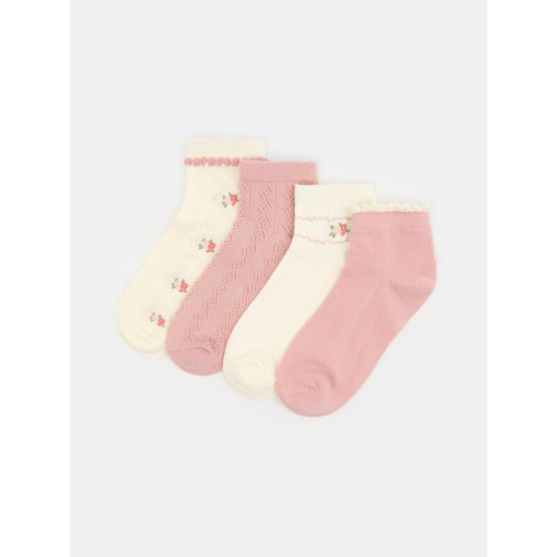 Sinsay - Ponožky s květinovým motivem 4 pack - vícebarevná 114945055