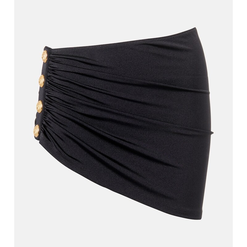 Balmain Draped embellished beach cover-up