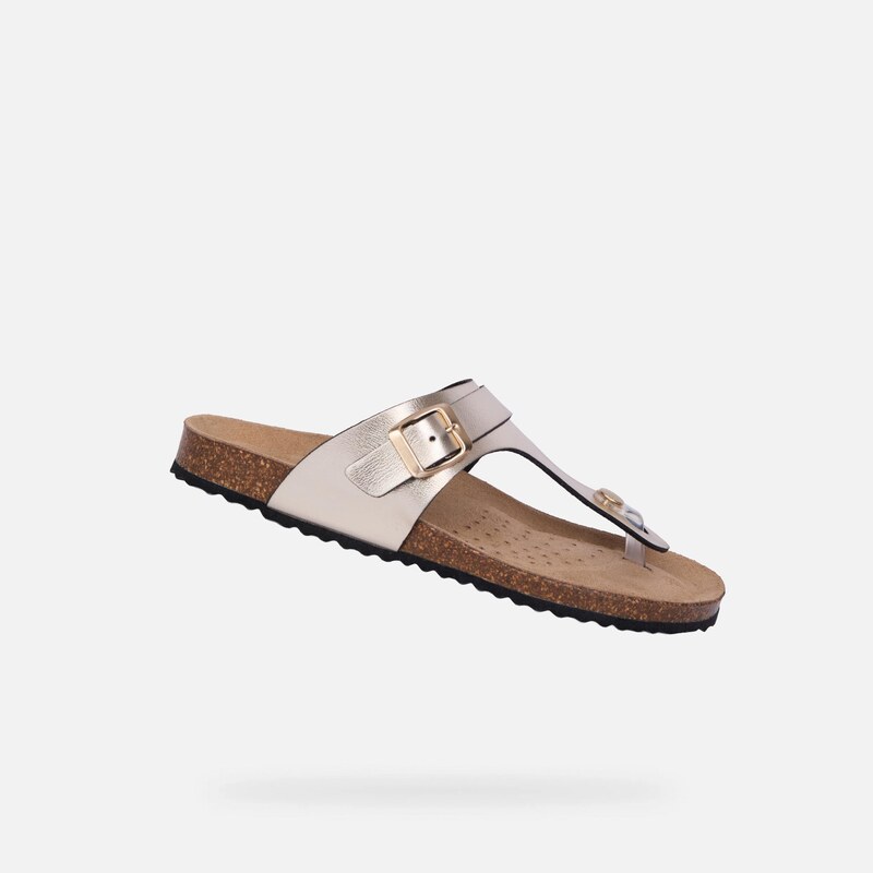 Zlaté dámské sandály Geox Brionia 114952875