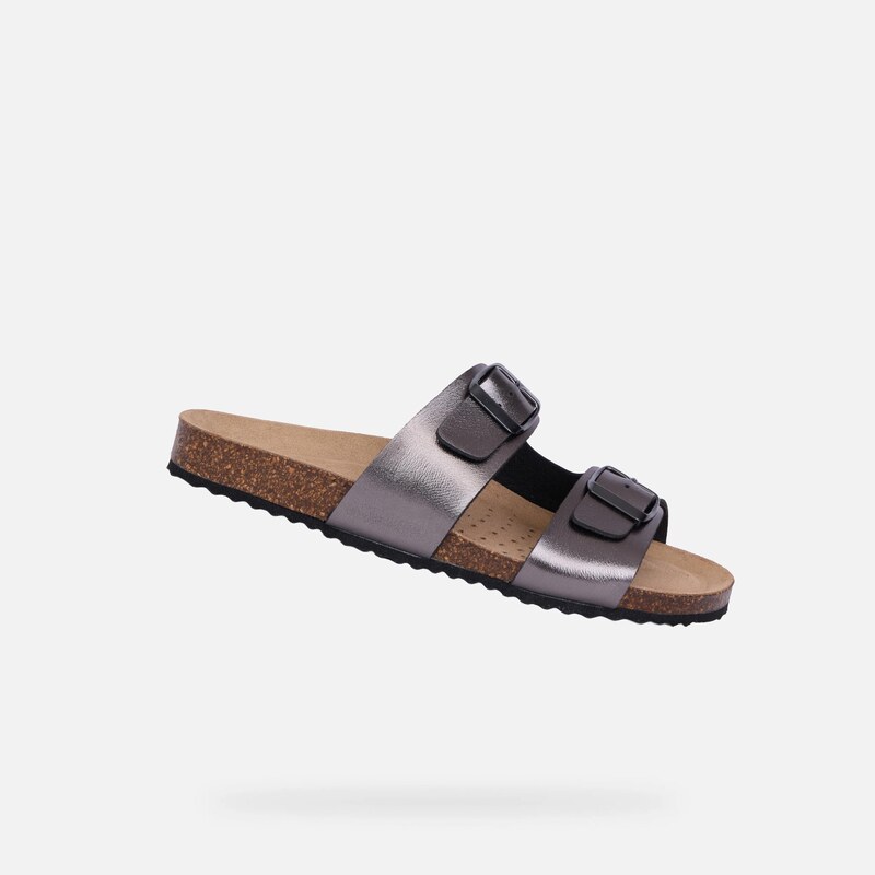 Stříbrné dámské sandály Geox Brionia 114952876