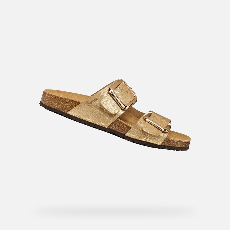 Zlaté dámské pantofle Geox Brionia R 114952897