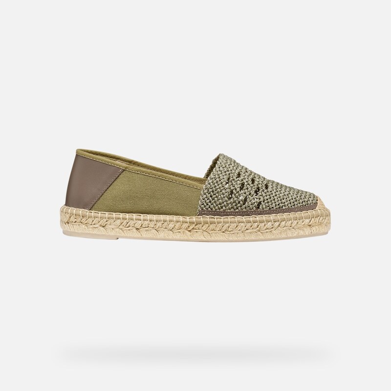 Khaki dámské espadrilky Geox Lampedusa