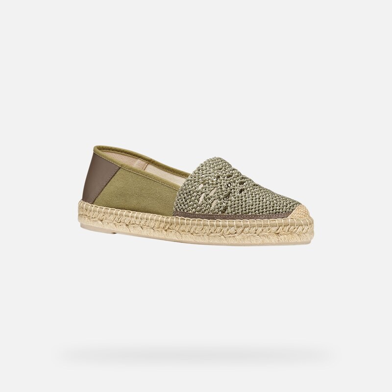 Khaki dámské espadrilky Geox Lampedusa
