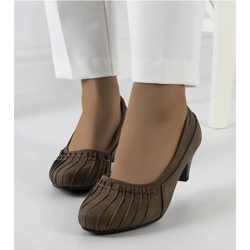 SWEET SHOES Lodičky na podpatku 90175 khaki - Solea 114953459