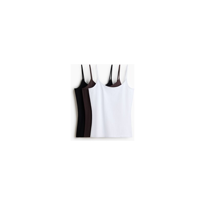 H&M - Bavlněné tílko 3 kusy - bílá 114939901