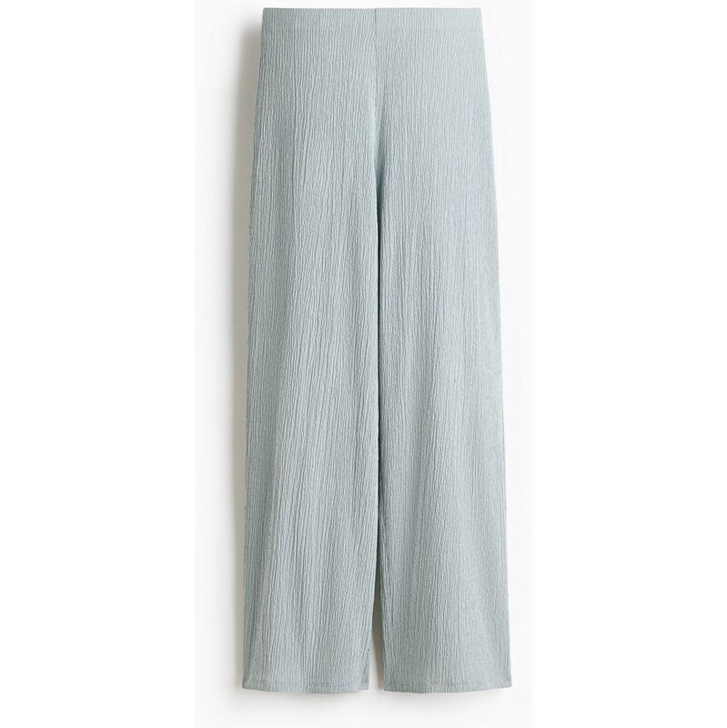 H&M - Rovné mačkané kalhoty - tyrkysová 114954451