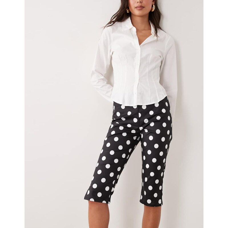 The Frolic exclusive capri trouser in black polka dot 114956345