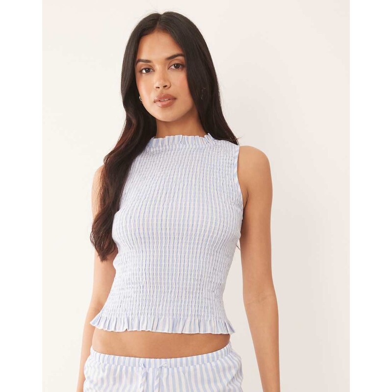 The Frolic exclusive cotton shirred sleeveless top co-ord in