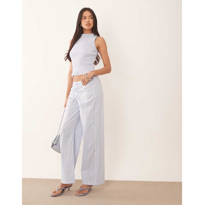 The Frolic exclusive cotton wide leg tie waist wide leg trouser