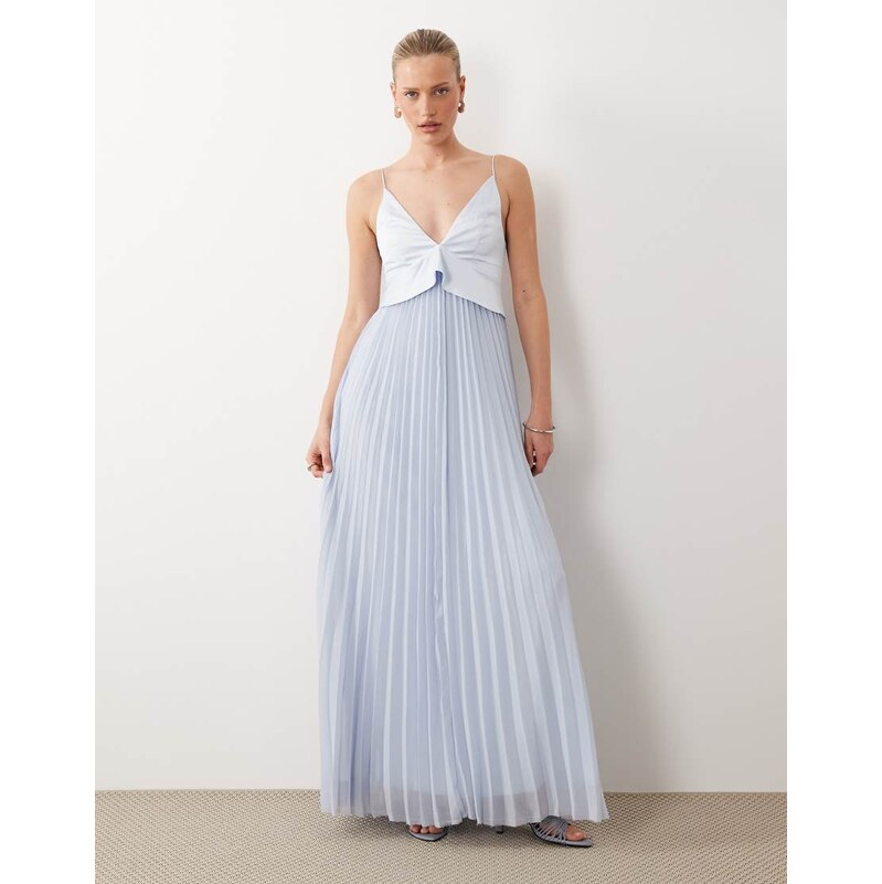 ASOS DESIGN bridesmaids hybrid cami maxi dress with pleat skirt