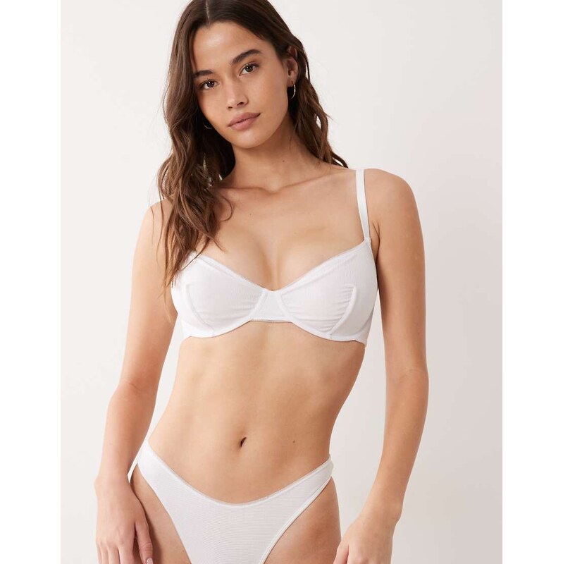 ASOS DESIGN Fuller Bust Yara rib underwire bra with mesh binding
