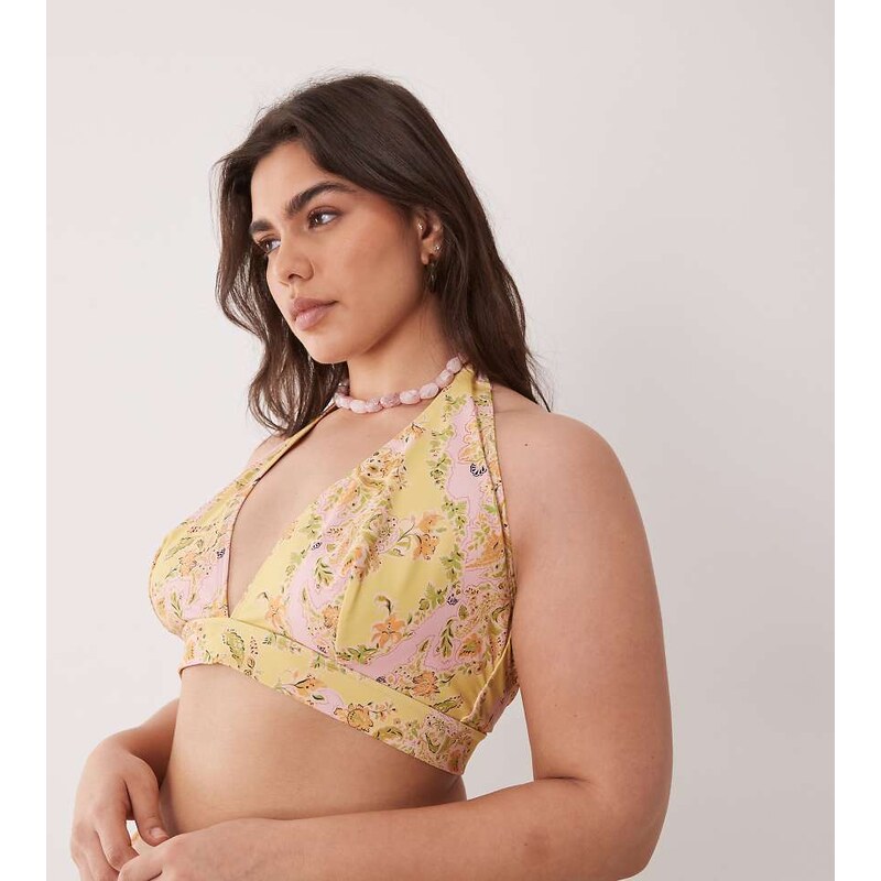 ASOS Curve ASOS DESIGN Curve Sarah scarf high apex halter triangle 115520312