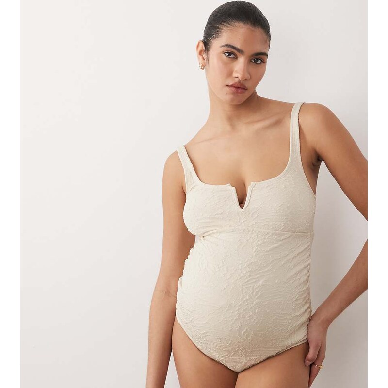 ASOS Maternity ASOS DESIGN Maternity Cassi v-wire swimsuit in 115520332
