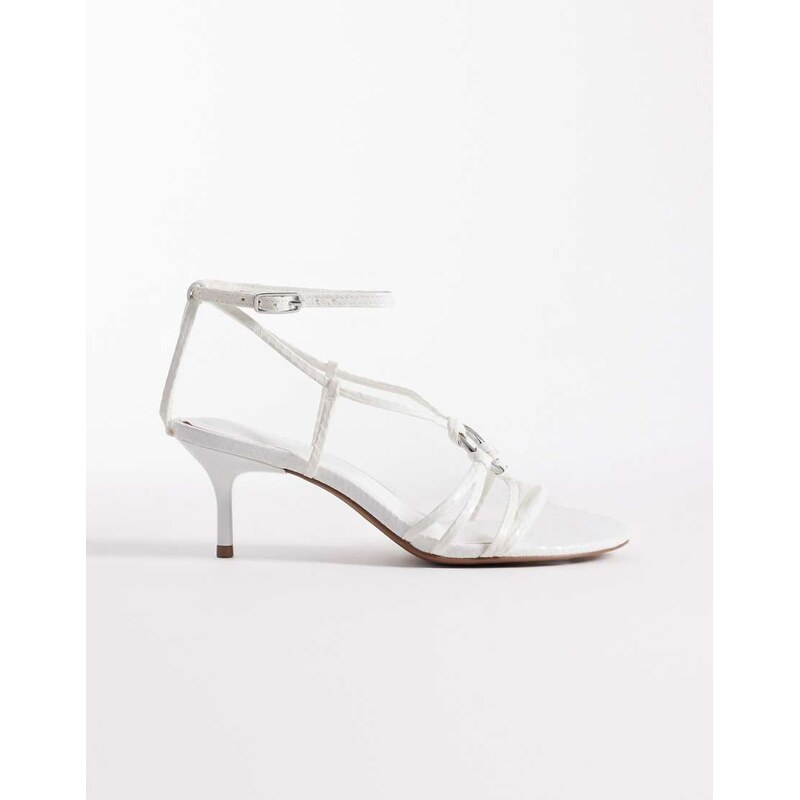 ASOS DESIGN Hideaway ring detail strappy kitten heeled sandals in 115520883