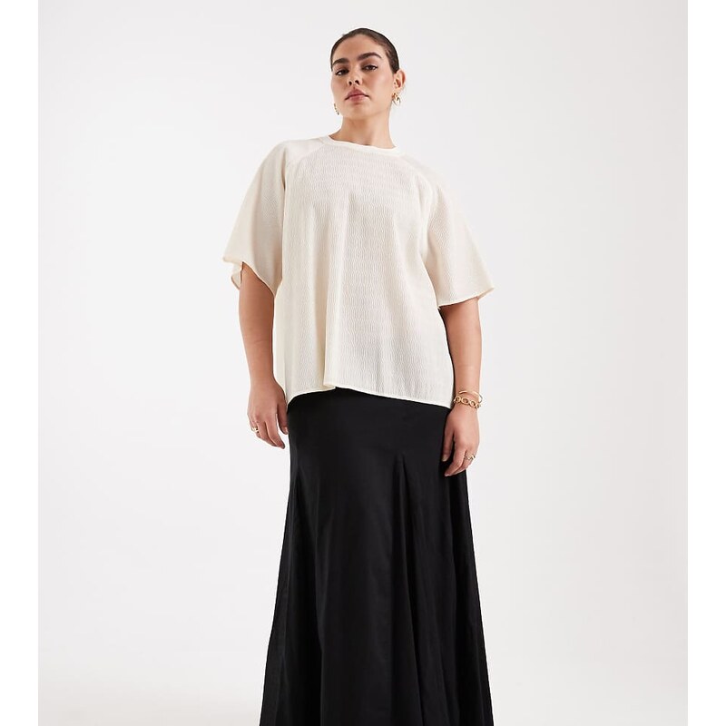 ASOS Curve ASOS DESIGN Curve cotton godet maxi skirt in black 114956363