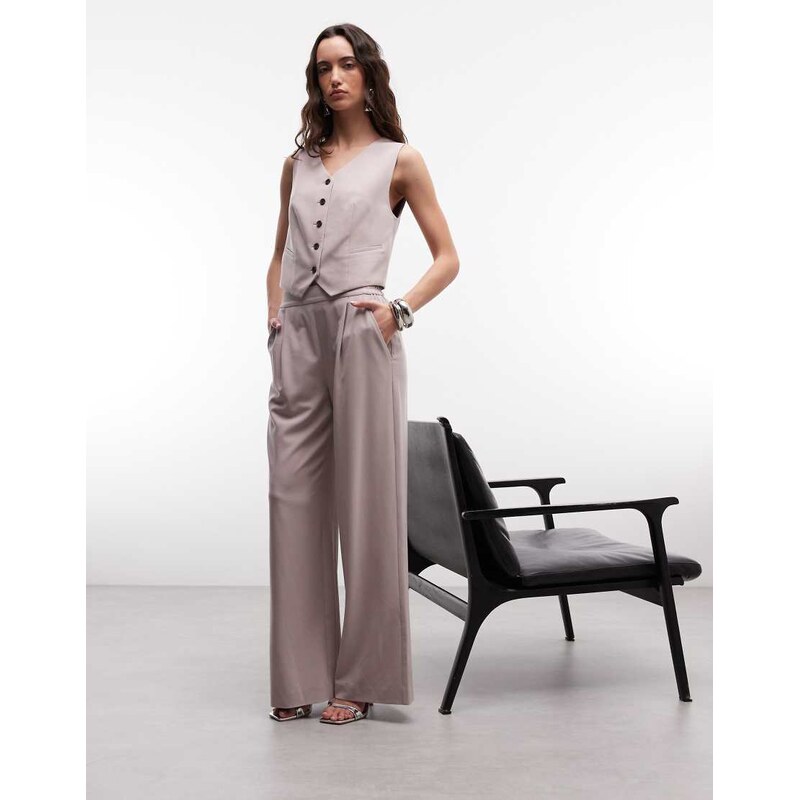 AllSaints Aleida wide leg suit trouser in lilac - LILAC-Purple 114956434