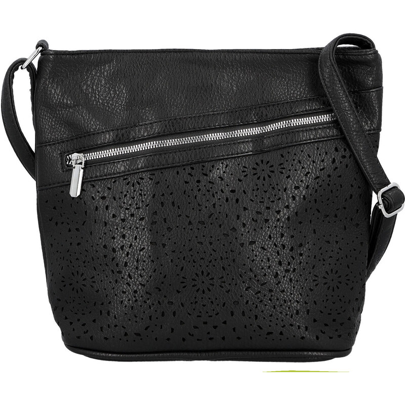 INT COMPANY Trendy dámská koženková crossbody kabelka Tira, černá 114958608