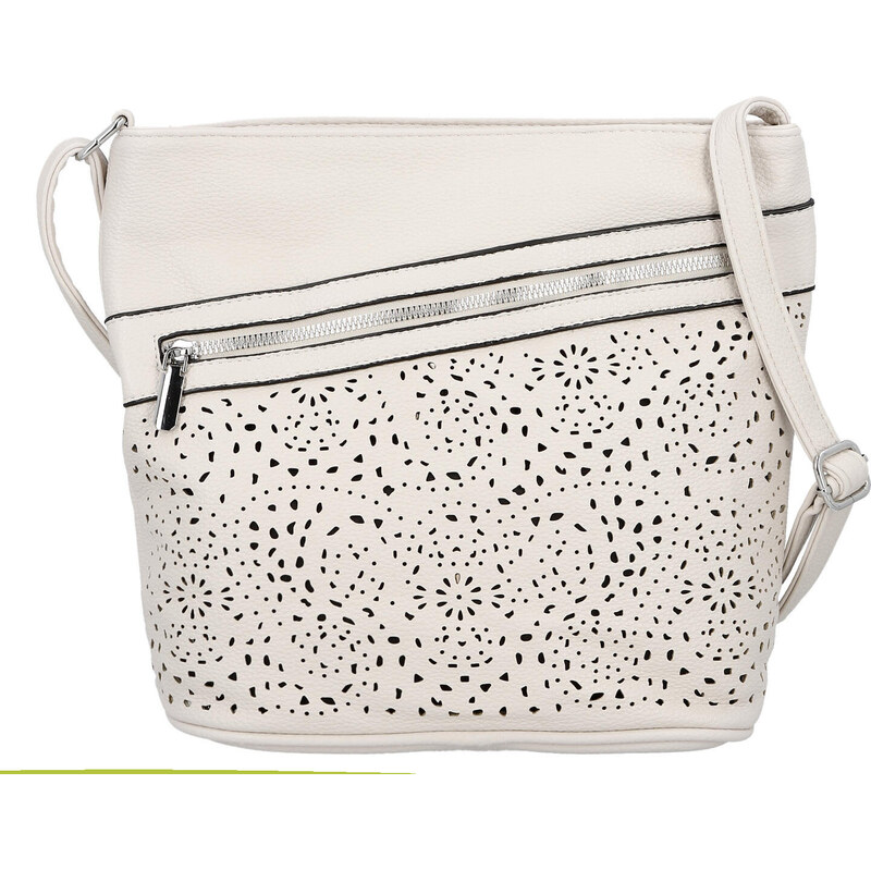 INT COMPANY Trendy dámská koženková crossbody kabelka Tira, béžová 114958606