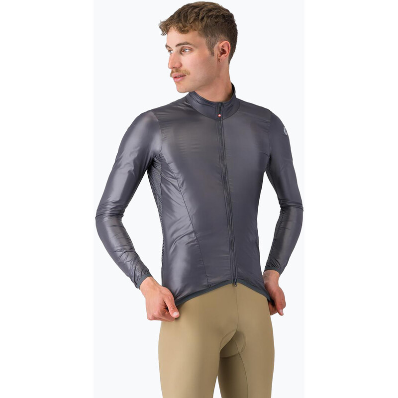 Pánská cyklistická bunda Castelli Aria Shell 2 silver gray/dark