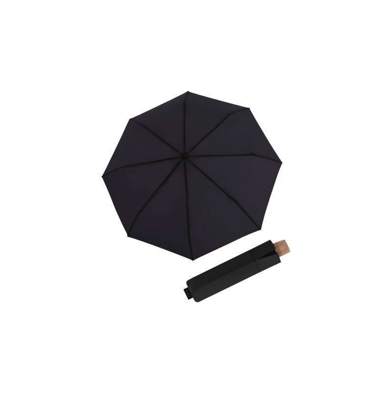 Knirps Timber manual Black - skládací deštník