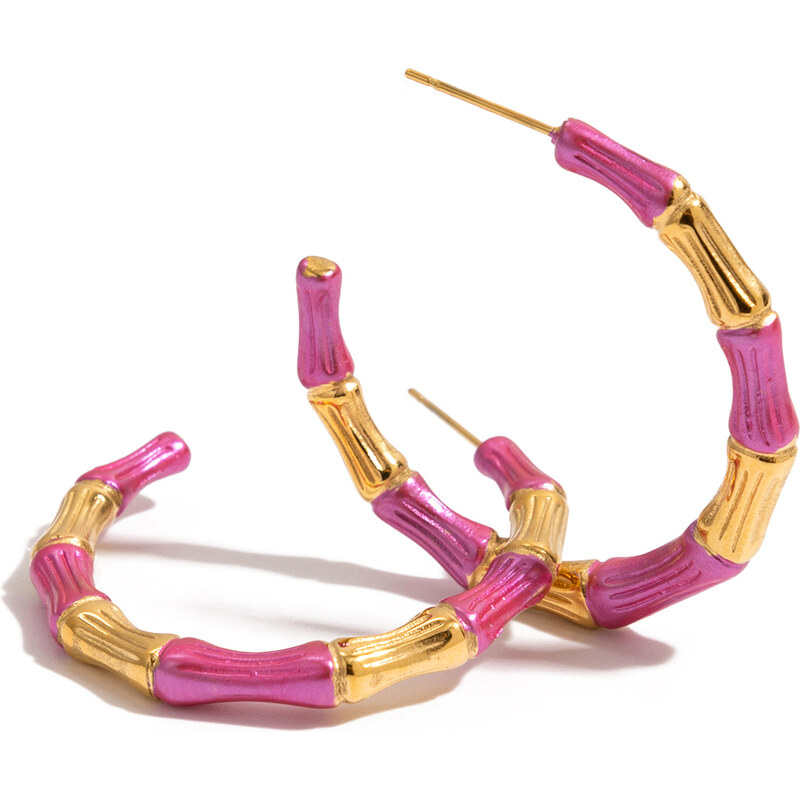 ELENYS Sweet Bamboo – pozlacené náušnice 18K žluté zlato 114957932