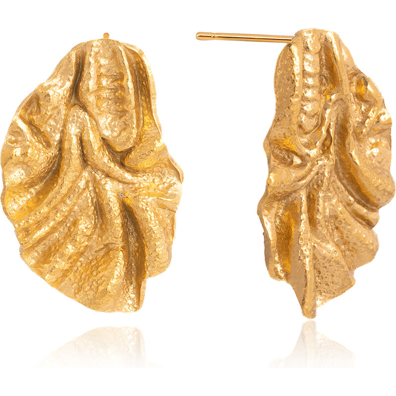 ELENYS Golden Knot – pozlacené náušnice 18K žluté zlato