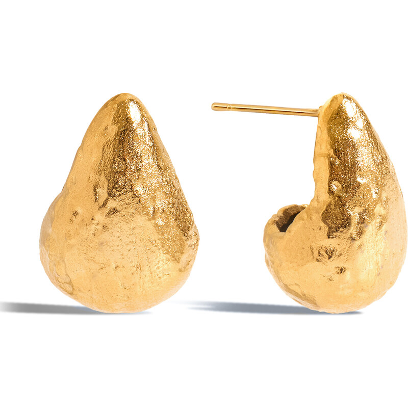 ELENYS Golden Drop – pozlacené náušnice 18K žluté zlato 114957938