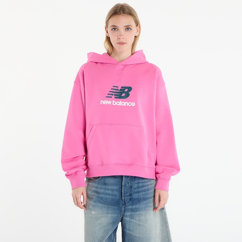 Mikina New Balance Athletics French Terry Logo Hoodie Pink Satin