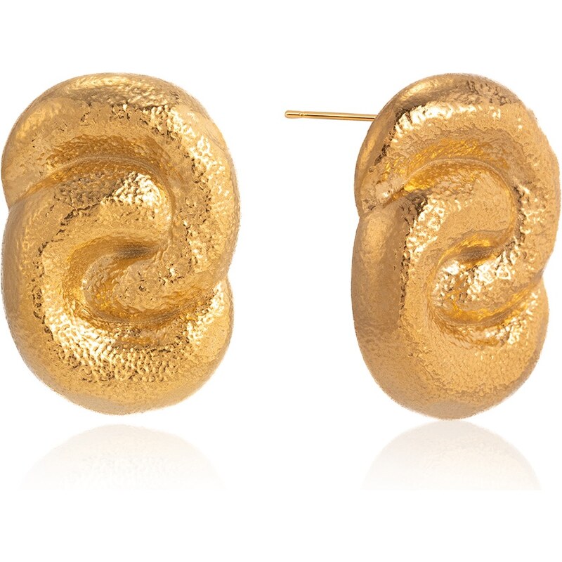 ELENYS Golden Twist – pozlacené náušnice 18K žluté zlato