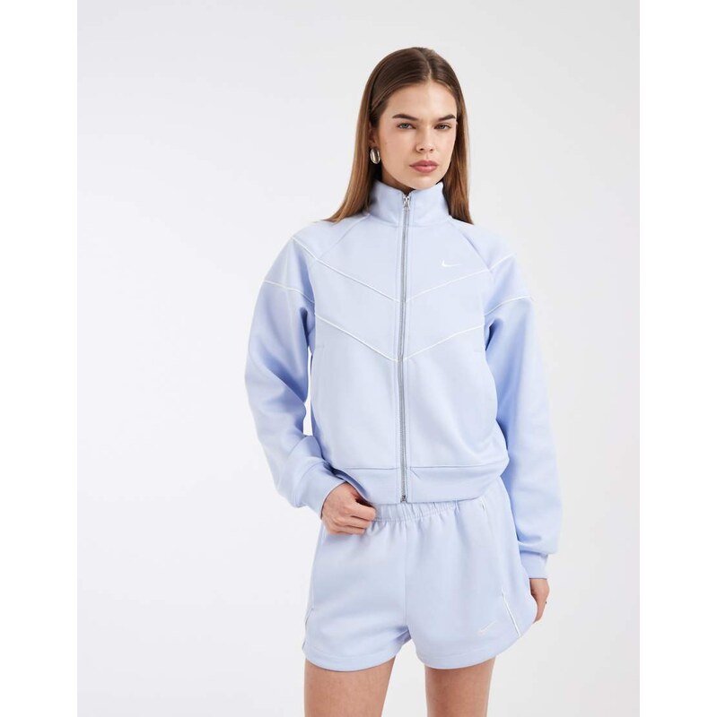 Nike woven windrunner track jacket in light blue 115491575