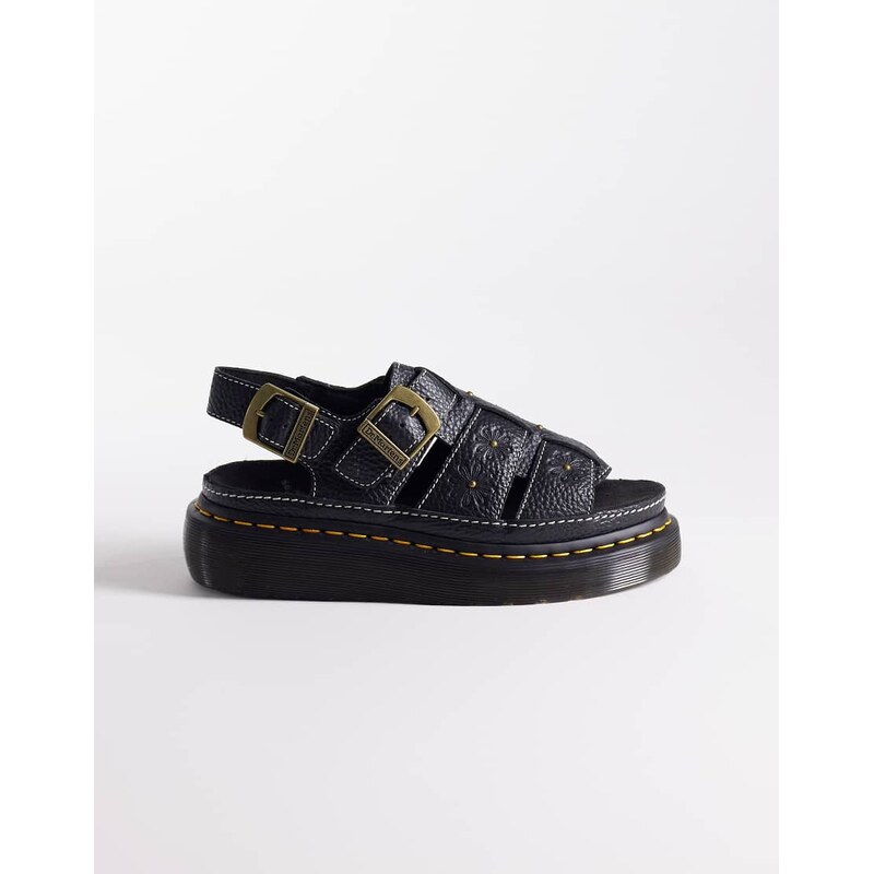 Dr Martens Wrenlie floral embossed sandal in black