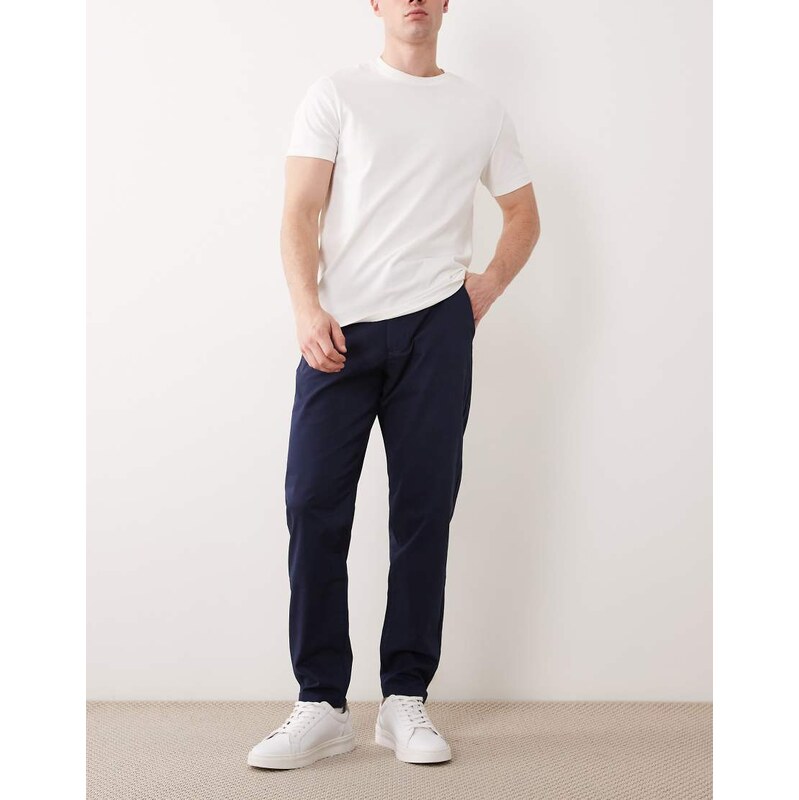 ASOS DESIGN tapered chinos in navy