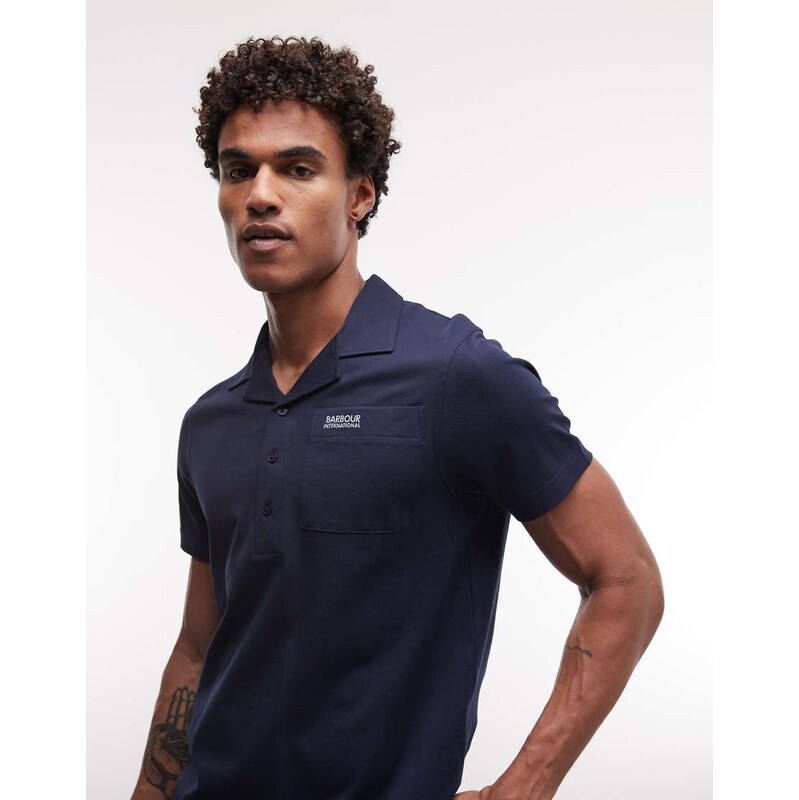 Barbour International Seurat short sleeve polo shirt in navy 115129235