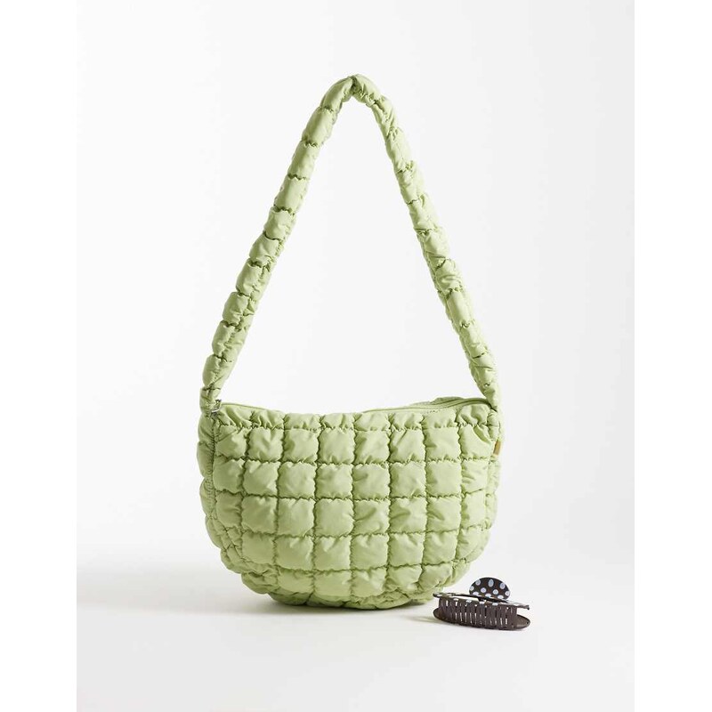 JJXX quilted cross body bag in green
