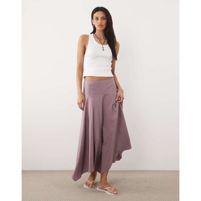 Mango Teen asymmetric hem maxi skirt in pink