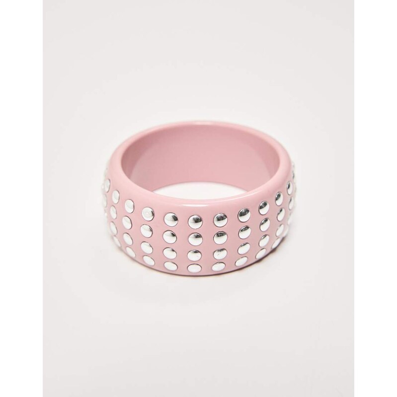 Bershka Wide studded bracelet in pink
