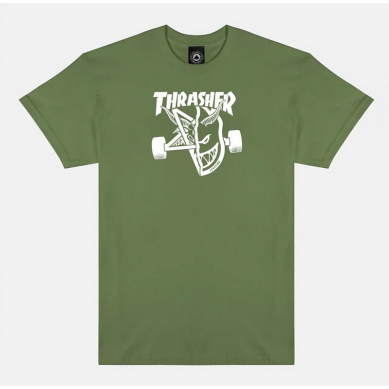 Tričko THRASHER x SPITFIRE - Thrash & Burn Black ilitary