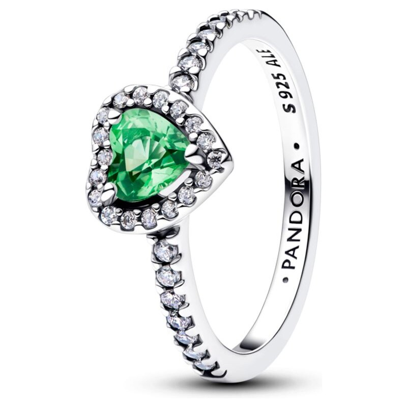 PANDORA Prsten Vyvýšené mint zelené srdce 114959265