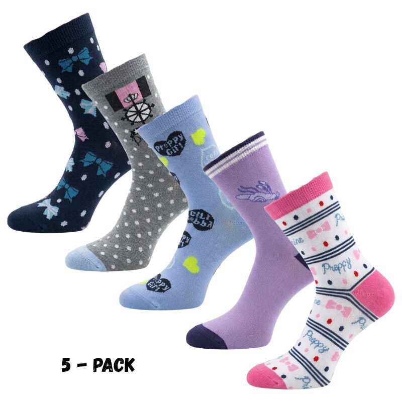 PESAIL Rota NT001 Dívčí ponožky klasická výška 5-pack