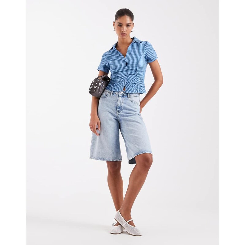 JJXX Tokyo denim jorts in light blue 114962135