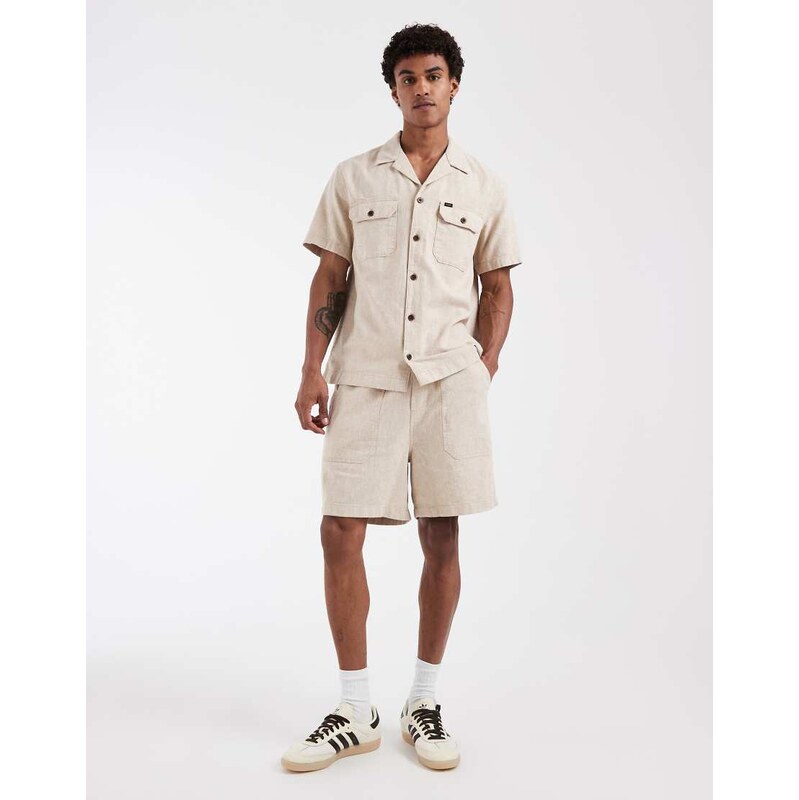Lee utility shorts co-ord in beige-Neutral