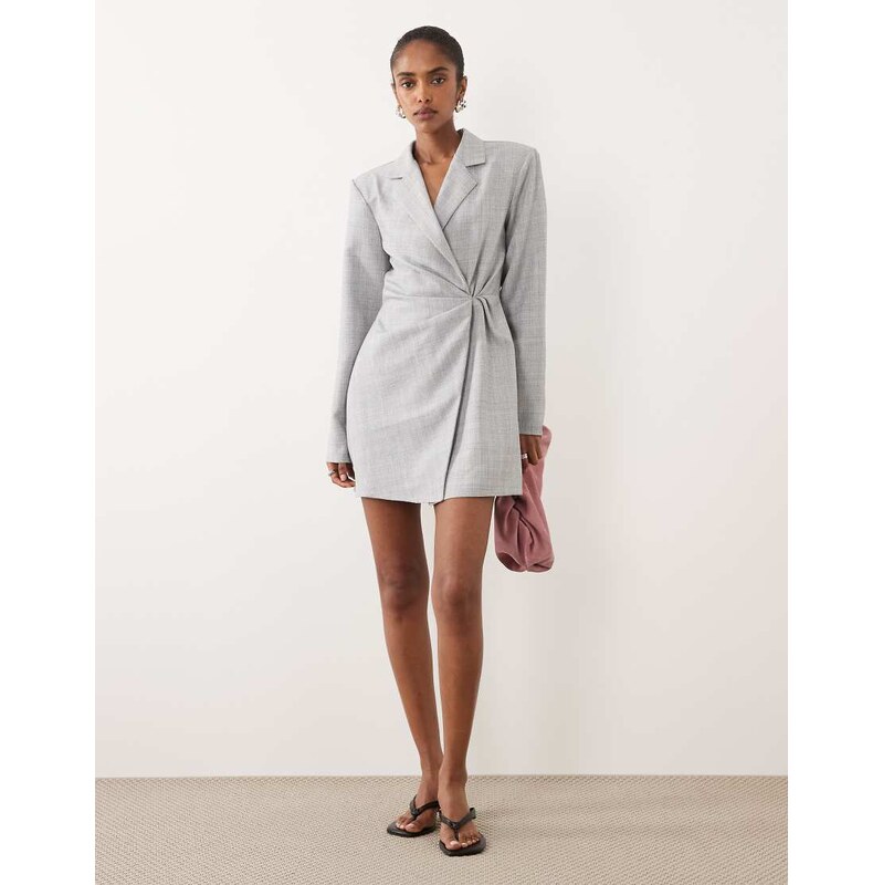 ASOS DESIGN blazer dress mini tailored fabric in grey