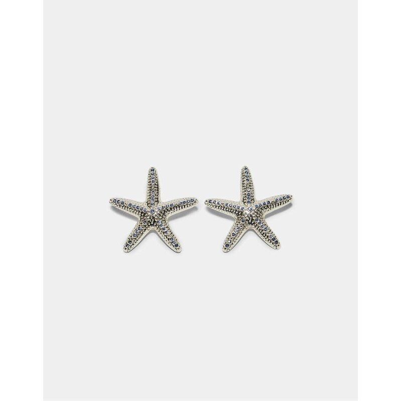Stradivarius Starfish stud earrings in grey 114962341